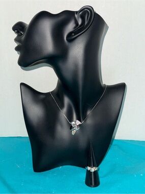 925 Silver Pendant Necklace and Ring Set
